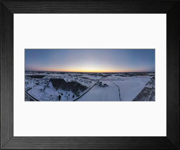 Framed Print : Panoramic landscape with agricultural fields and sunset in rural wisconsin Framed Print : Panoramic landscape with agricultural fields and sunset in rural wisconsin