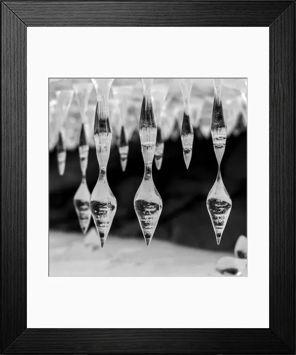 Framed Print : Close-up of sharp icicles in mountains Framed Print : Close-up of sharp icicles in mountains