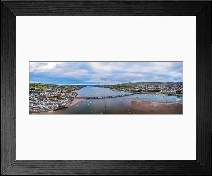 Framed Print : Panorama over River Teign, Shaldon and Teignmouth from a drone, Devon, England, Europe Framed Print : Panorama over River Teign, Shaldon and Teignmouth from a drone, Devon, England, Europe