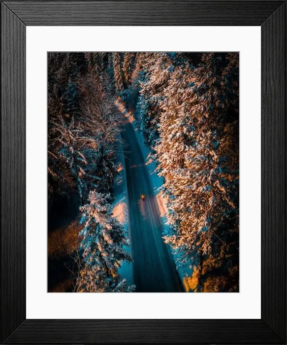 Framed Print : mountain road in winter - hohe wand austria Framed Print : mountain road in winter - hohe wand austria