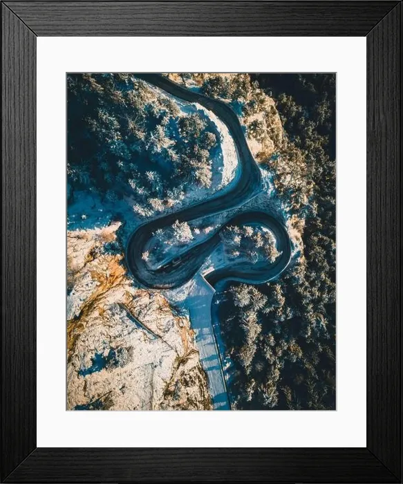 Framed Print : mountain road in winter - hohe wand austria Framed Print : mountain road in winter - hohe wand austria