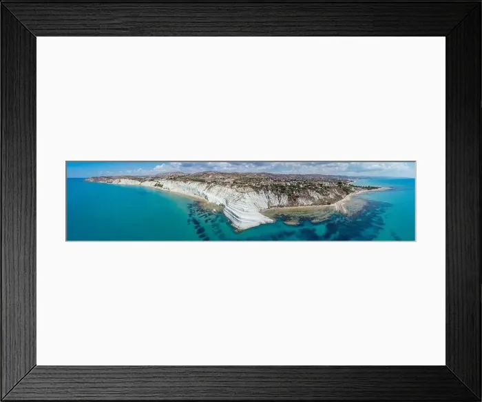 Framed Print : Aerial view of white rocky cliffs at Scala dei Turchi Framed Print : Aerial view of white rocky cliffs at Scala dei Turchi