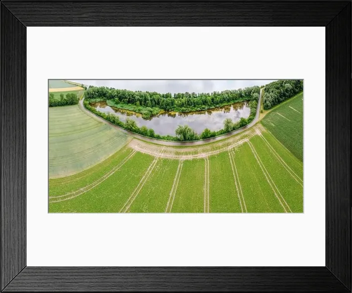 Framed Print : Panorama landscape from the air in the Bavarian Danube area with cloudy summer sky Framed Print : Panorama landscape from the air in the Bavarian Danube area with cloudy summer sky