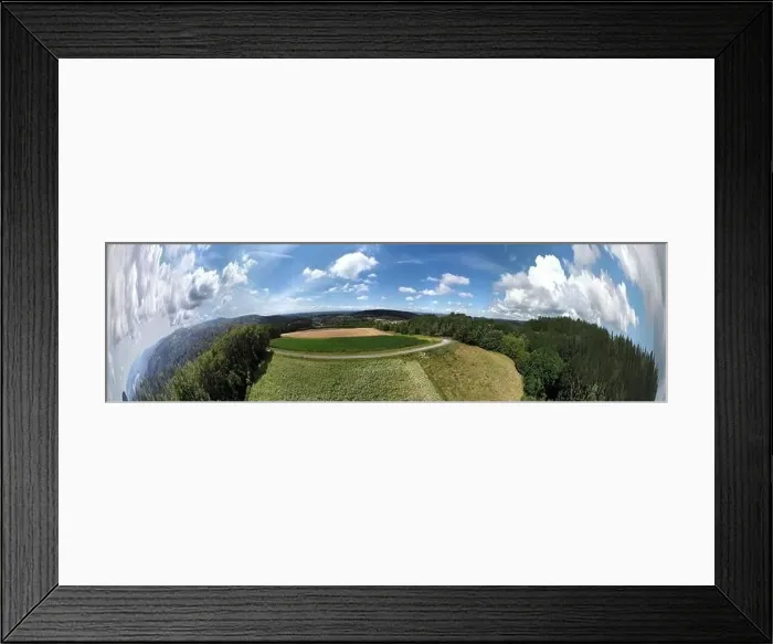 Framed Print : Panorama landscape from the air in the Bavarian Danube area with cloudy summer sky Framed Print : Panorama landscape from the air in the Bavarian Danube area with cloudy summer sky
