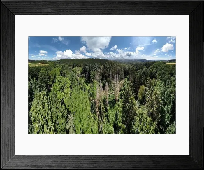 Framed Print : Panorama landscape from the air in the Bavarian Danube area with cloudy summer sky Framed Print : Panorama landscape from the air in the Bavarian Danube area with cloudy summer sky