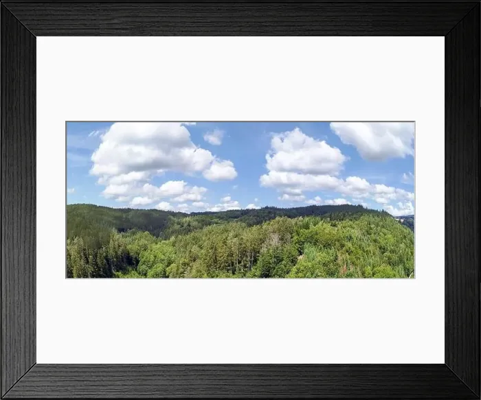 Framed Print : Panorama landscape from the air in the Bavarian Danube area with cloudy summer sky Framed Print : Panorama landscape from the air in the Bavarian Danube area with cloudy summer sky
