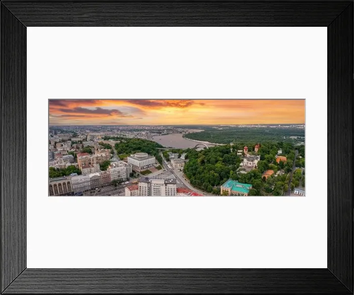 Framed Print : Aerial view of the Kyiv city. Beautiful streets near the city center Framed Print : Aerial view of the Kyiv city. Beautiful streets near the city center