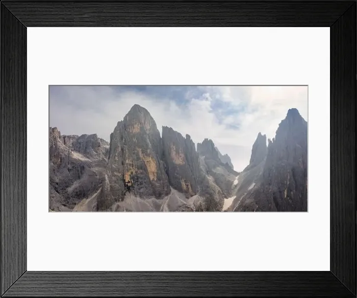 Framed Print : aerial panorama view on pale di san martino in the dolomites Framed Print : aerial panorama view on pale di san martino in the dolomites