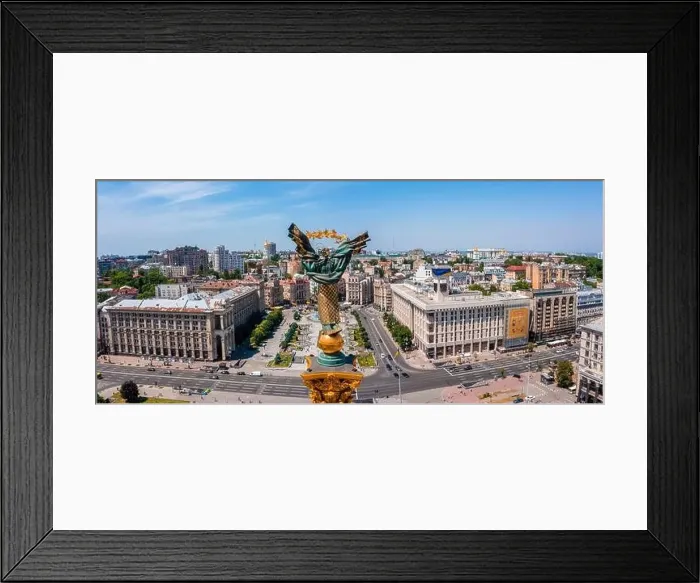Framed Print : Aerial view of the Kyiv Ukraine above Maidan Nezalezhnosti Independence Monument Framed Print : Aerial view of the Kyiv Ukraine above Maidan Nezalezhnosti Independence Monument