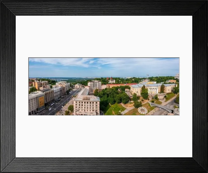 Framed Print : Aerial view of the Kyiv city. Beautiful streets near the city center Framed Print : Aerial view of the Kyiv city. Beautiful streets near the city center