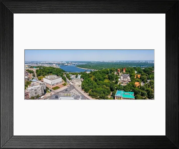 Framed Print : Aerial view of the Kyiv city. Beautiful streets near the city center Framed Print : Aerial view of the Kyiv city. Beautiful streets near the city center