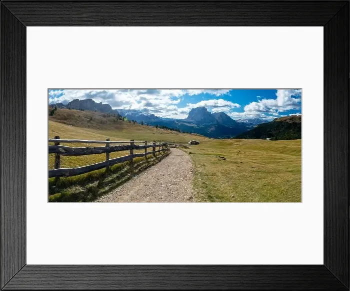 Framed Print : Hiking Dolomites in European Alps. Shot in summer with green grass and no snow. Gardena Pass, Italy Framed Print : Hiking Dolomites in European Alps. Shot in summer with green grass and no snow. Gardena Pass, Italy