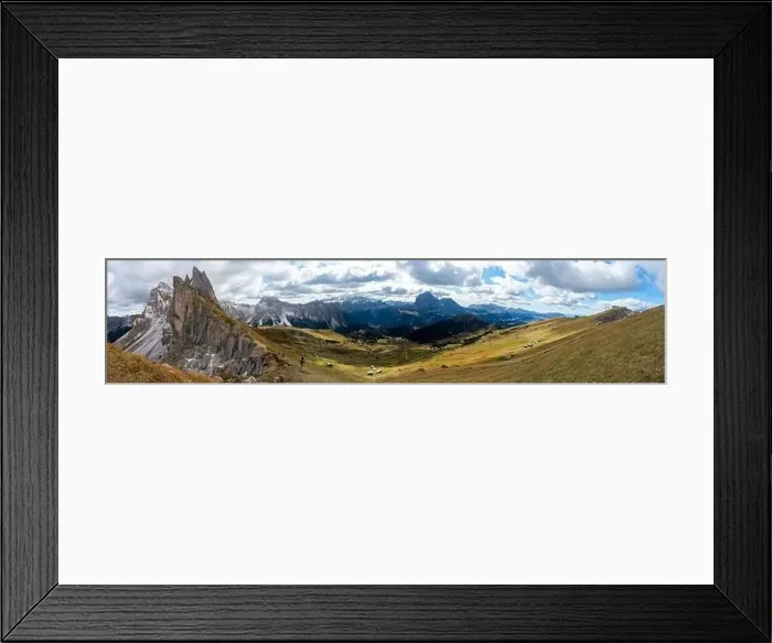 Framed Print : Hiking Dolomites in European Alps. Shot in summer with green grass and no snow. Gardena Pass, Italy Framed Print : Hiking Dolomites in European Alps. Shot in summer with green grass and no snow. Gardena Pass, Italy
