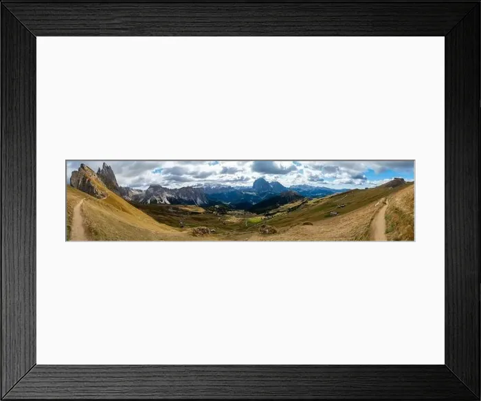 Framed Print : Hiking Dolomites in European Alps. Shot in summer with green grass and no snow. Gardena Pass, Italy Framed Print : Hiking Dolomites in European Alps. Shot in summer with green grass and no snow. Gardena Pass, Italy