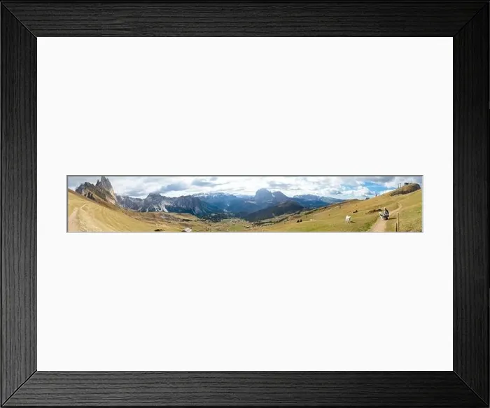 Framed Print : Hiking Dolomites in European Alps. Shot in summer with green grass and no snow. Gardena Pass, Italy Framed Print : Hiking Dolomites in European Alps. Shot in summer with green grass and no snow. Gardena Pass, Italy