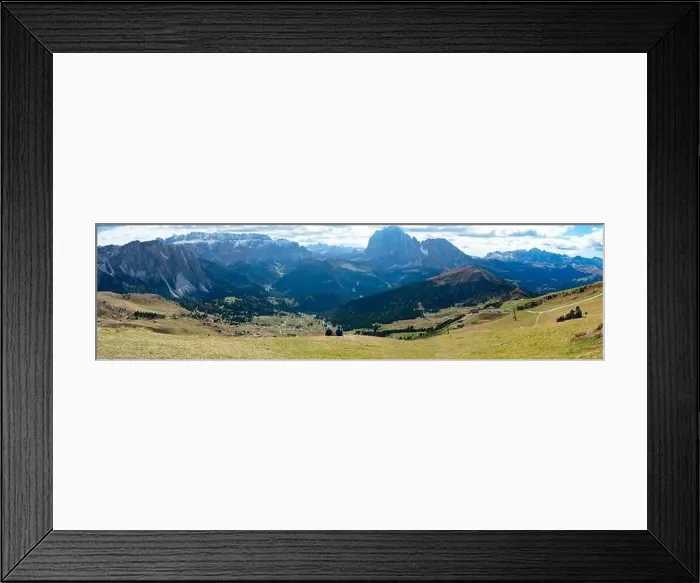 Framed Print : Couple sitting overlooking Dolomites in European Alps. Gardena Pass, Italy Framed Print : Couple sitting overlooking Dolomites in European Alps. Gardena Pass, Italy