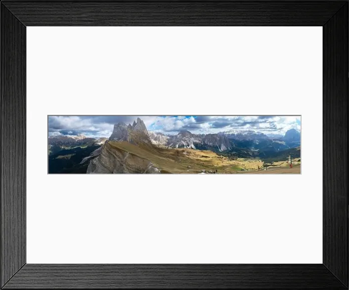 Framed Print : Hiking Dolomites in European Alps. Shot in summer with green grass and no snow. Gardena Pass, Italy Framed Print : Hiking Dolomites in European Alps. Shot in summer with green grass and no snow. Gardena Pass, Italy