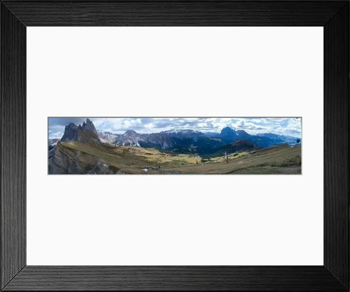 Framed Print : Hiking Dolomites in European Alps. Shot in summer with green grass and no snow. Gardena Pass, Italy Framed Print : Hiking Dolomites in European Alps. Shot in summer with green grass and no snow. Gardena Pass, Italy
