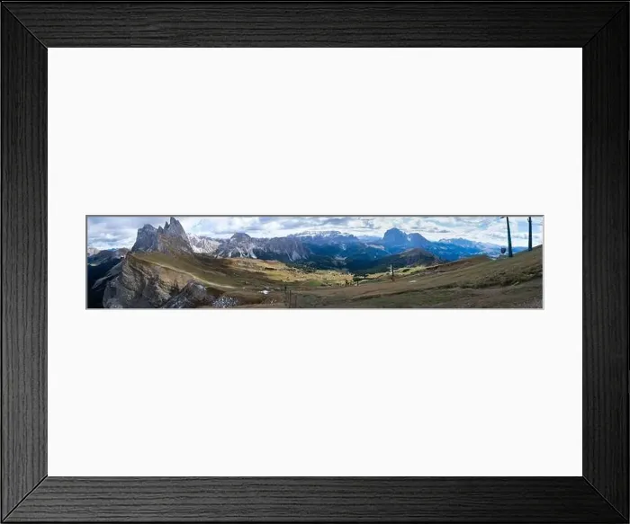 Framed Print : Hiking Dolomites in European Alps. Shot in summer with green grass and no snow. Gardena Pass, Italy Framed Print : Hiking Dolomites in European Alps. Shot in summer with green grass and no snow. Gardena Pass, Italy