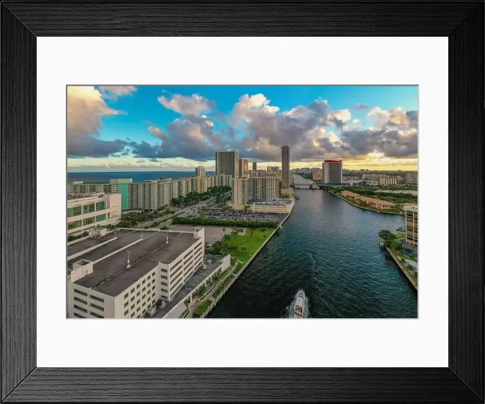 Framed Print : Hallandale and Miami Beach Florida after a Storm Framed Print : Hallandale and Miami Beach Florida after a Storm