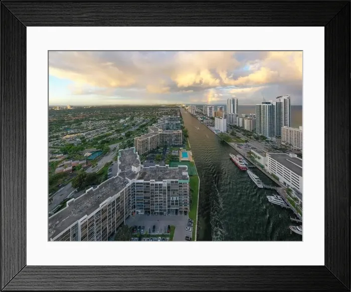 Framed Print : Hallandale and Miami Beach Florida after a Storm Framed Print : Hallandale and Miami Beach Florida after a Storm