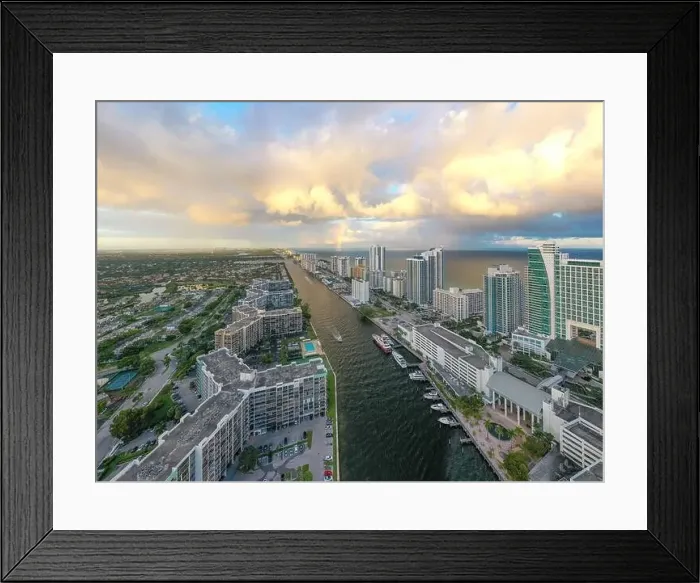 Framed Print : Hallandale and Miami Beach Florida after a Storm Framed Print : Hallandale and Miami Beach Florida after a Storm