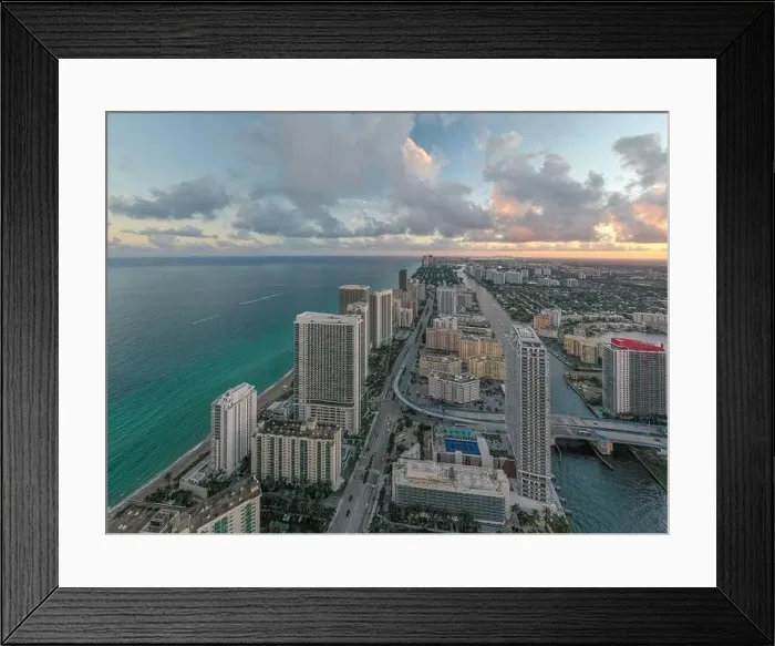 Framed Print : Hallandale and Miami Beach Florida after a Storm Framed Print : Hallandale and Miami Beach Florida after a Storm