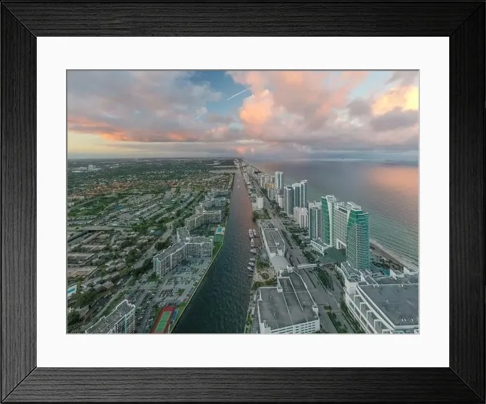 Framed Print : Hallandale and Miami Beach Florida after a Storm Framed Print : Hallandale and Miami Beach Florida after a Storm