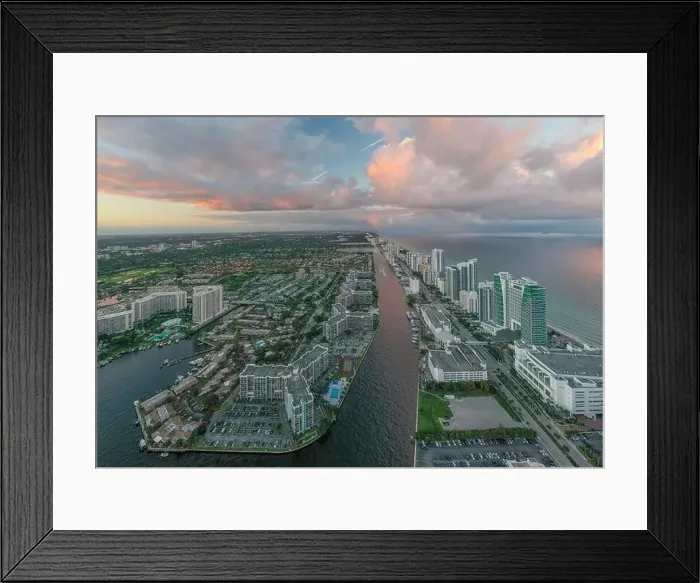 Framed Print : Hallandale and Miami Beach Florida after a Storm Framed Print : Hallandale and Miami Beach Florida after a Storm