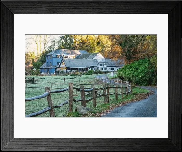 Framed Print : Badgers Holt Tea Rooms and Accommodation over River Dart, Dartmeet Car Park, Dartmoor Park, Devon, England, Europe Framed Print : Badgers Holt Tea Rooms and Accommodation over River Dart, Dartmeet Car Park, Dartmoor Park, Devon, England, Europe