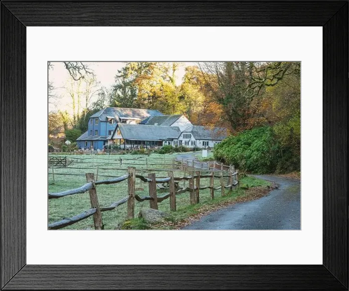 Framed Print : Badgers Holt Tea Rooms and Accommodation over River Dart, Dartmeet Car Park, Dartmoor Park, Devon, England, Europe Framed Print : Badgers Holt Tea Rooms and Accommodation over River Dart, Dartmeet Car Park, Dartmoor Park, Devon, England, Europe
