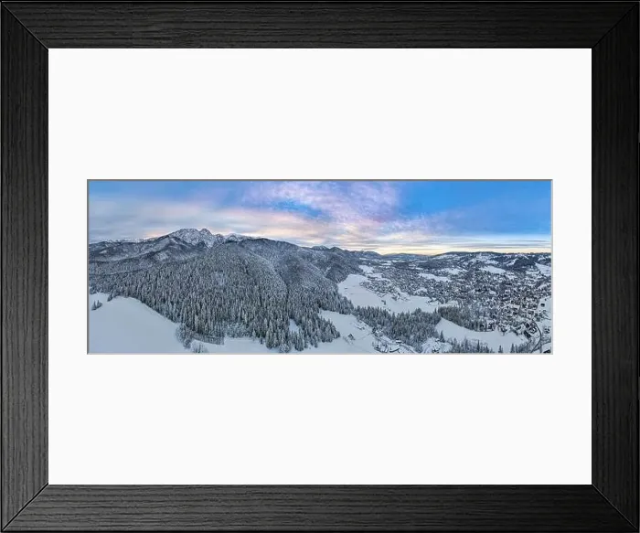 Framed Print : Aerial Panorama of Giewont and Zakopane in Winter Framed Print : Aerial Panorama of Giewont and Zakopane in Winter