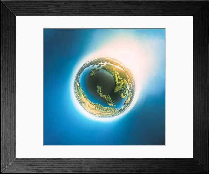 Framed Print : Aerial View Green Forest Woods And Lepel Lake Landscape In Autumn Morning Framed Print : Aerial View Green Forest Woods And Lepel Lake Landscape In Autumn Morning