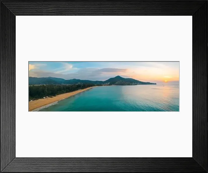 Framed Print : Aerial view of kamala beach at sunset in Phuket in Thailand Framed Print : Aerial view of kamala beach at sunset in Phuket in Thailand