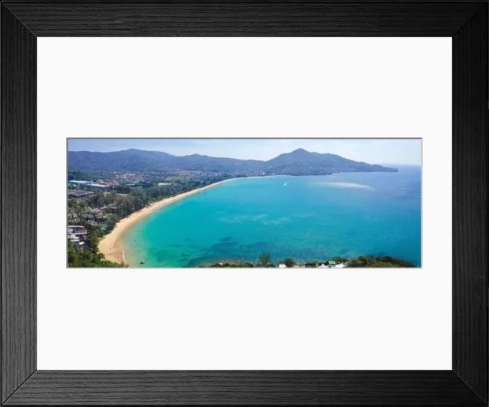 Framed Print : Aerial view of kamala beach at sunset in Phuket in Thailand Framed Print : Aerial view of kamala beach at sunset in Phuket in Thailand