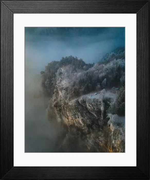 Framed Print : sunrise over snow covered mountains near hohe wand in austria Framed Print : sunrise over snow covered mountains near hohe wand in austria