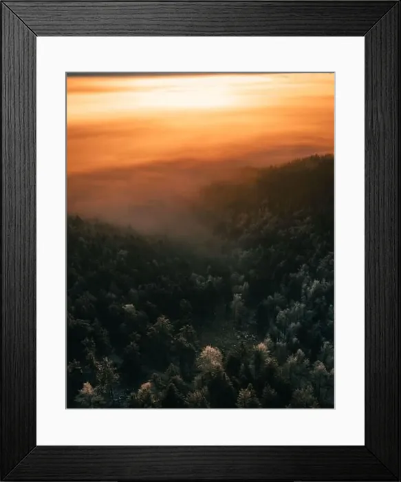 Framed Print : sunrise over snow covered mountains near hohe wand in austria Framed Print : sunrise over snow covered mountains near hohe wand in austria