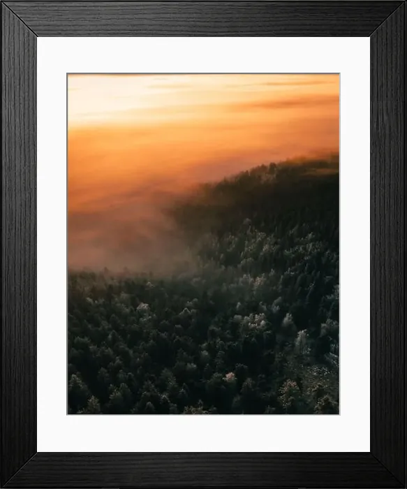Framed Print : sunrise over snow covered mountains near hohe wand in austria Framed Print : sunrise over snow covered mountains near hohe wand in austria