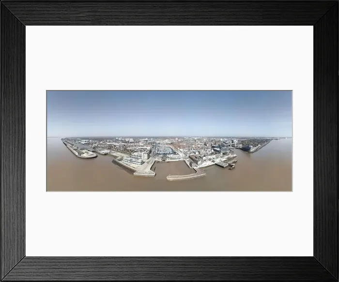 Framed Print : Wide panorama of Kingston upon Hull waterfront Framed Print : Wide panorama of Kingston upon Hull waterfront