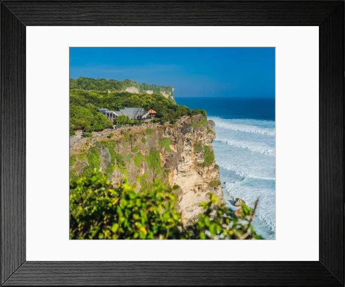 Framed Print : Pura Luhur Uluwatu temple, Bali, Indonesia. Amazing landscape - cliff with blue sky and sea Framed Print : Pura Luhur Uluwatu temple, Bali, Indonesia. Amazing landscape - cliff with blue sky and sea