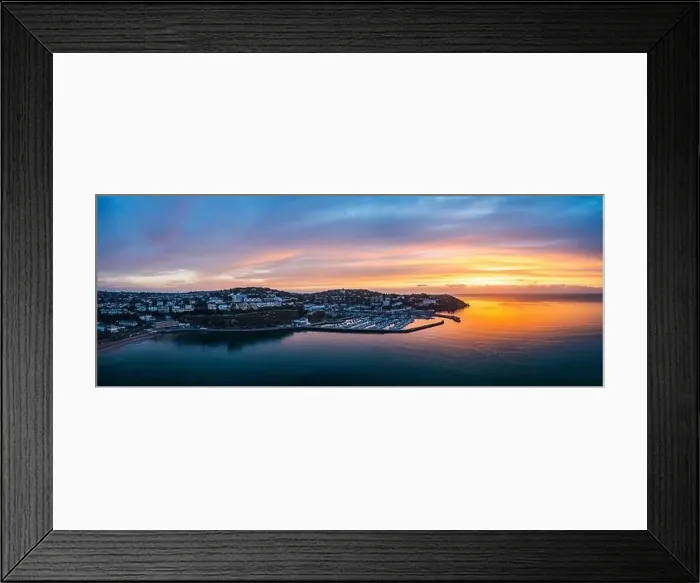 Framed Print : Panorama Torquay Marina from a drone in sunrise time, Torbay, Devon, England, Europe Framed Print : Panorama Torquay Marina from a drone in sunrise time, Torbay, Devon, England, Europe
