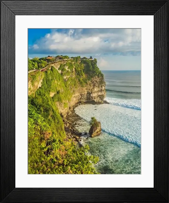 Framed Print : Pura Luhur Uluwatu temple, Bali, Indonesia. Amazing landscape - cliff with blue sky and sea Framed Print : Pura Luhur Uluwatu temple, Bali, Indonesia. Amazing landscape - cliff with blue sky and sea
