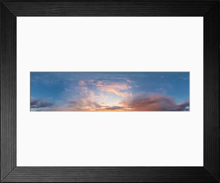 Framed Print : Dark blue sunset sky panorama with Cirrus clouds Framed Print : Dark blue sunset sky panorama with Cirrus clouds