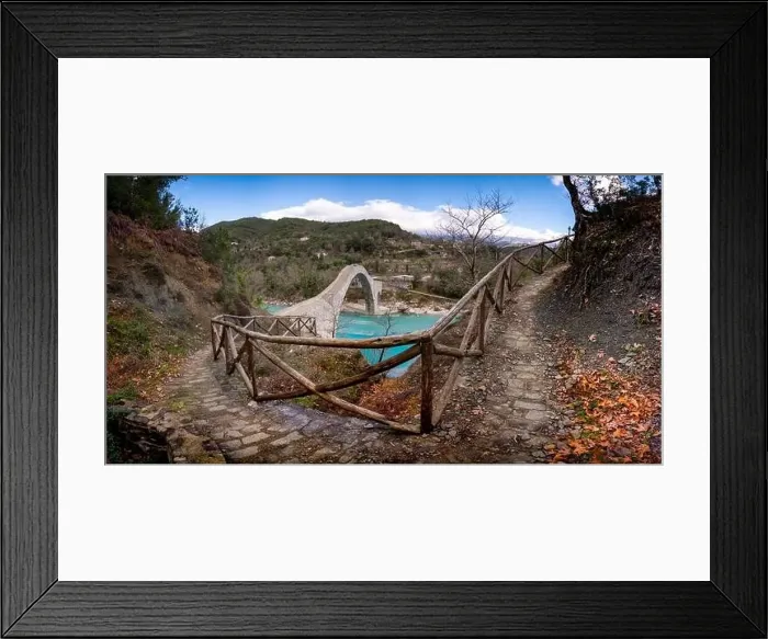 Framed Print : The great arched stone bridge of Plaka on Arachthos river, Tzoumerka, Greece Framed Print : The great arched stone bridge of Plaka on Arachthos river, Tzoumerka, Greece