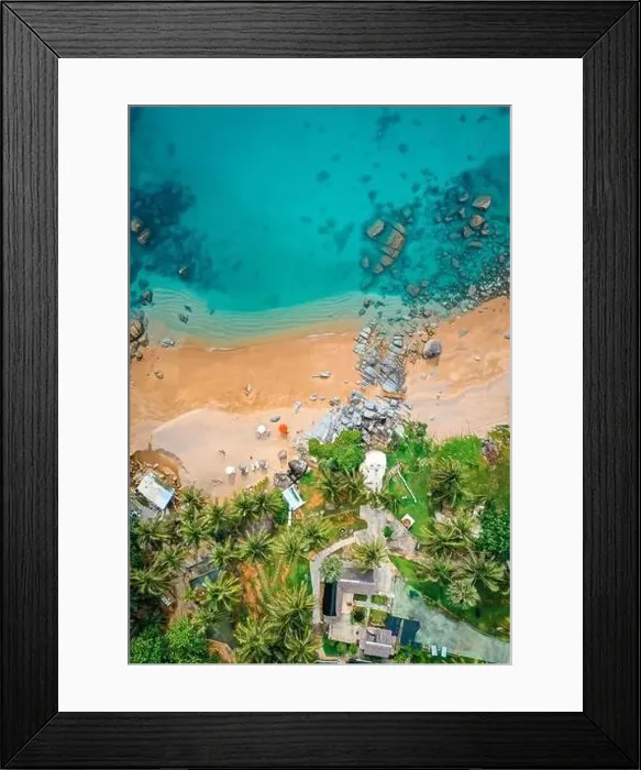 Framed Print : Nui Beach Black Rock viewpoint in Phuket, Thailand Framed Print : Nui Beach Black Rock viewpoint in Phuket, Thailand