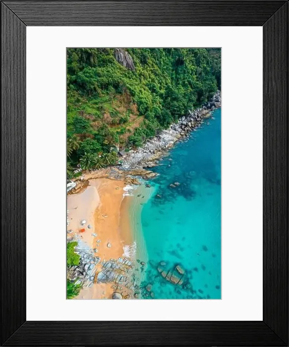 Framed Print : Nui Beach Black Rock viewpoint in Phuket, Thailand Framed Print : Nui Beach Black Rock viewpoint in Phuket, Thailand