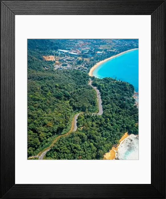 Framed Print : Aerial view of Laem Singh beach in Phuket, Thailand Framed Print : Aerial view of Laem Singh beach in Phuket, Thailand