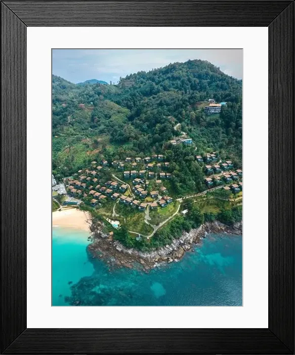 Framed Print : Aerial view of Kata and Kata Noi beach in Phuket province, in Thailand