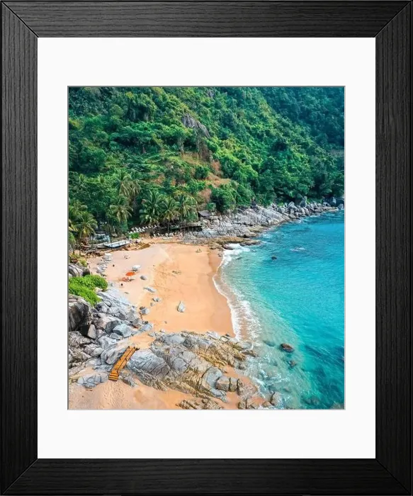Framed Print : Nui Beach Black Rock viewpoint in Phuket, Thailand Framed Print : Nui Beach Black Rock viewpoint in Phuket, Thailand