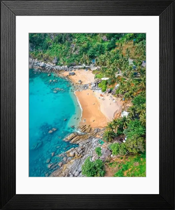 Framed Print : Nui Beach Black Rock viewpoint in Phuket, Thailand Framed Print : Nui Beach Black Rock viewpoint in Phuket, Thailand